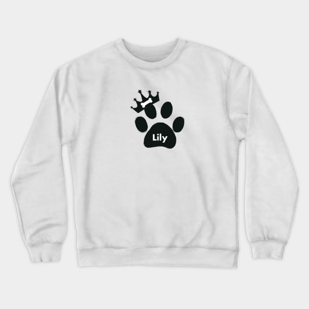 Lily name made of hand drawn paw prints Crewneck Sweatshirt by GULSENGUNEL